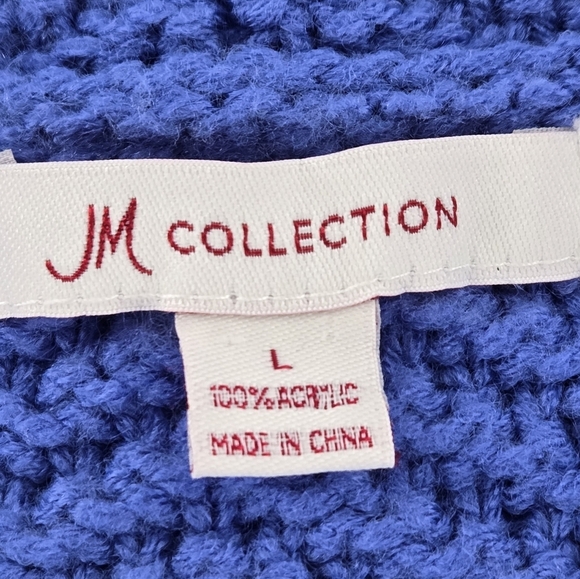 JM Collection Knit Cardigan Cape One Button Closure Size Large - Picture 3 of 6